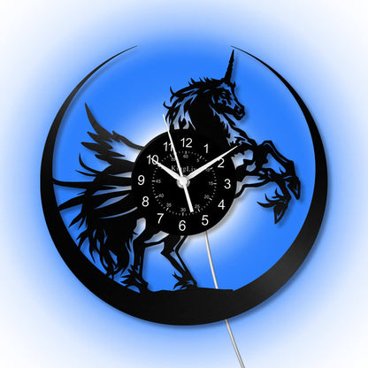 LED Vinyl Wall Clock | Unicorn | 12'' | 0306WPB