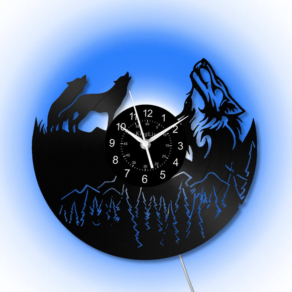 LED Vinyl Wall Clock | Wolf