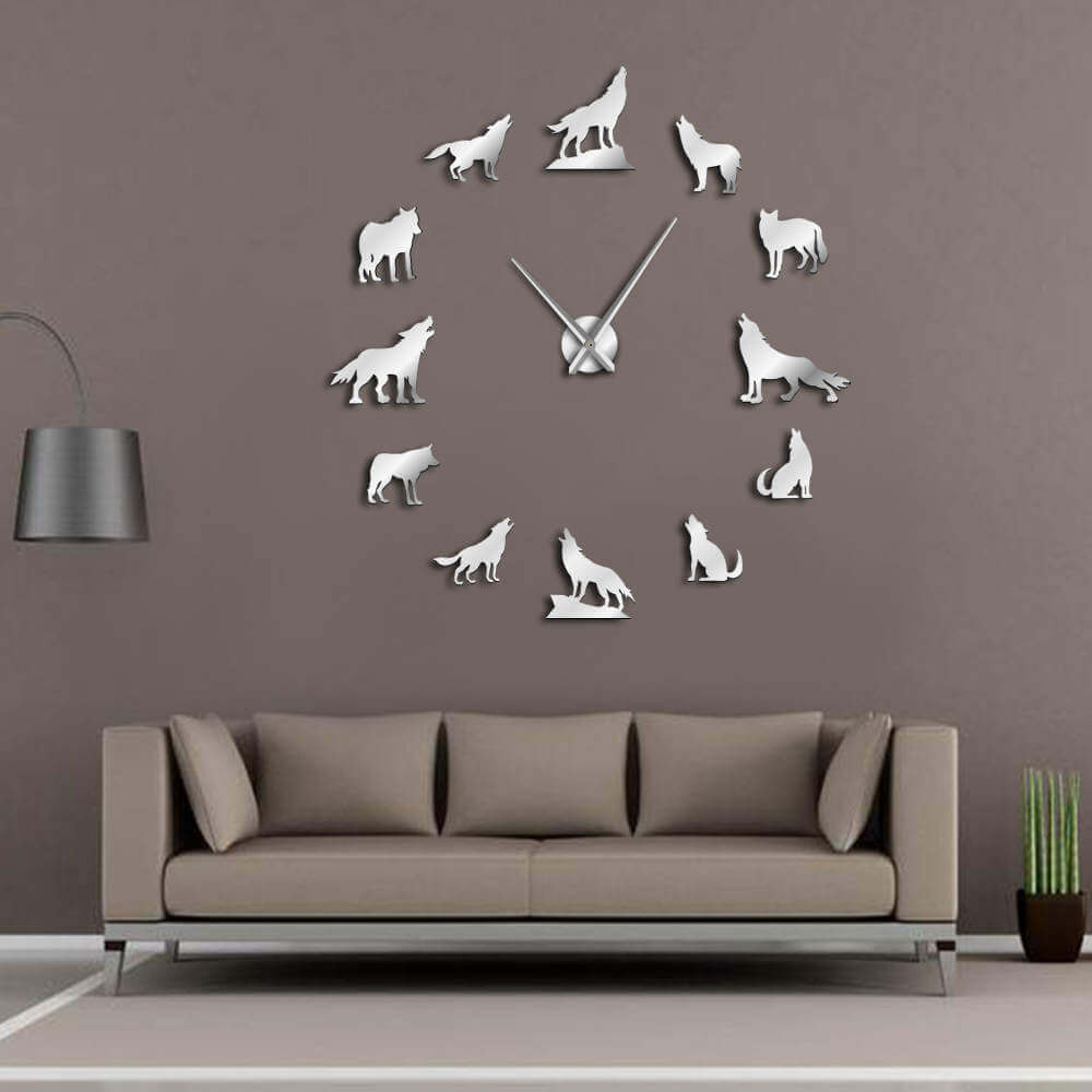 DIY Wall Clock  | Wolf | 19'' - 37'' | AWC018