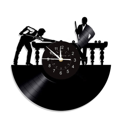 Billiards Black Vinyl Record Wall Clock