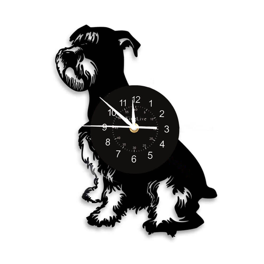 Dog Black Vinyl Record Wall Clock