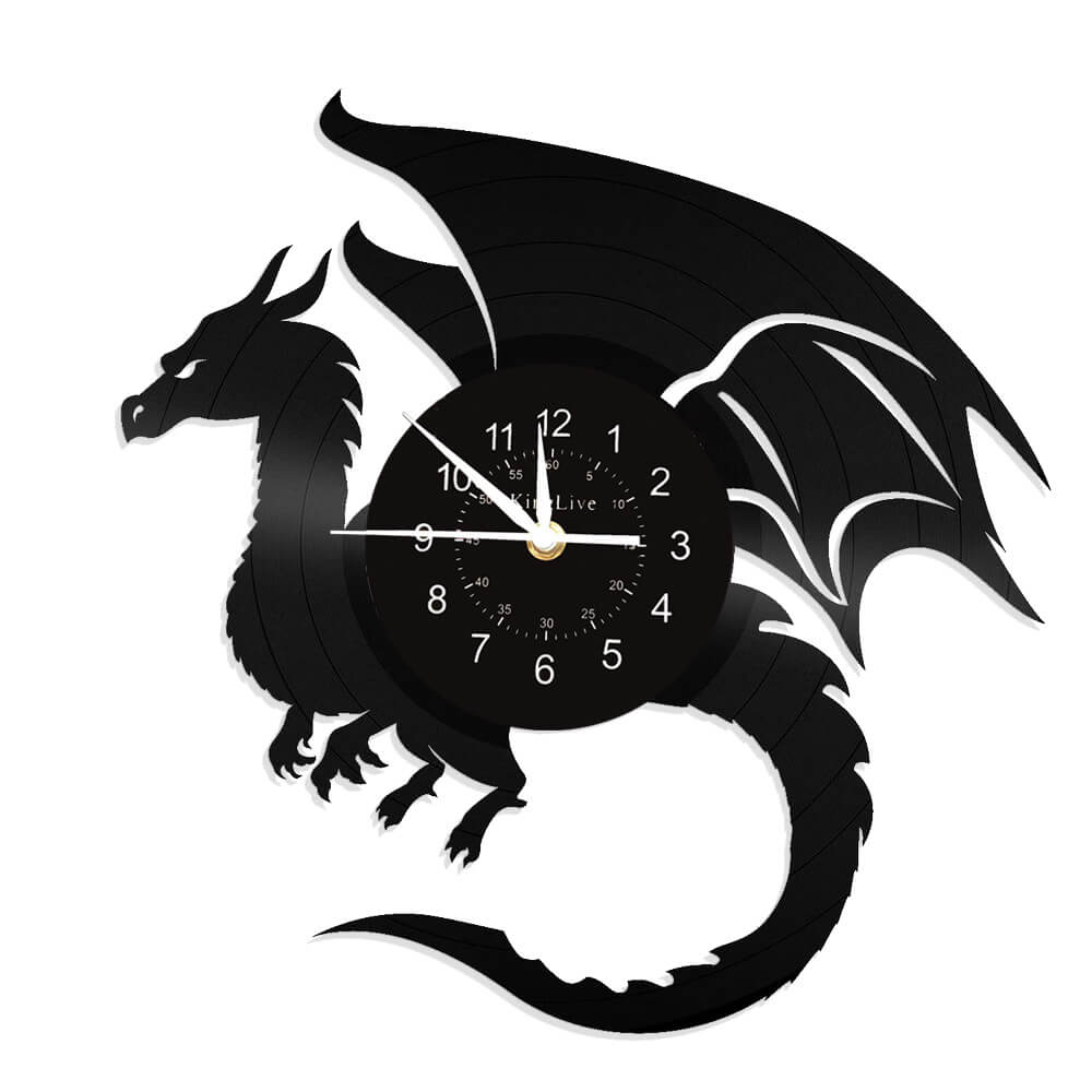 Dragon Black Vinyl Record Wall Clock