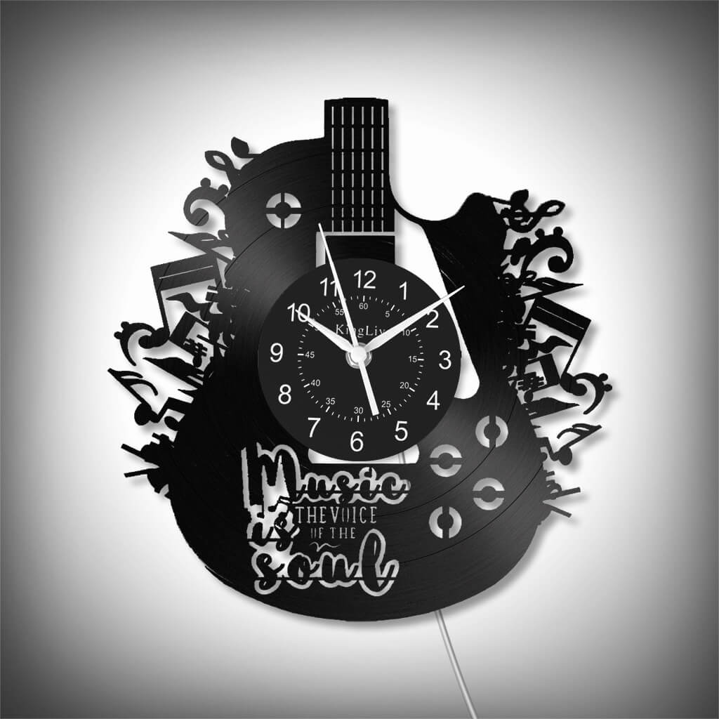 Guitar Led Vinyl Record Wall Clock