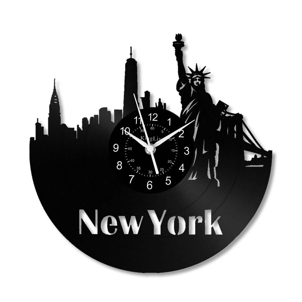 LED Vinyl Wall Clock | New York | 0205WPBN