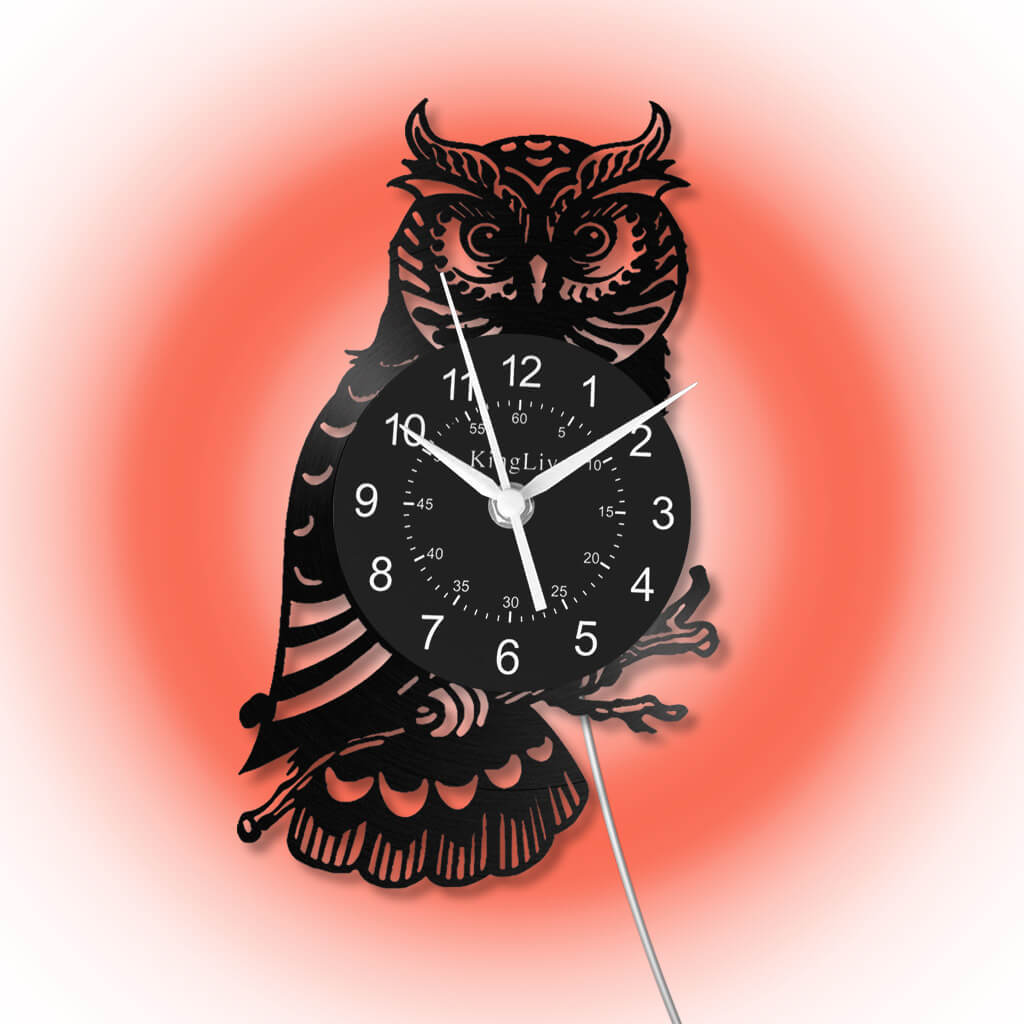 LED Vinyl Wall Clock | Owl | 0099WPB