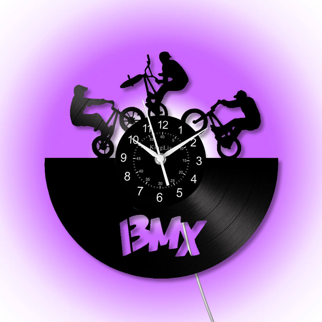 LED Vinyl Wall Clock | BMX Bicycle | 12'' | 0233WPB