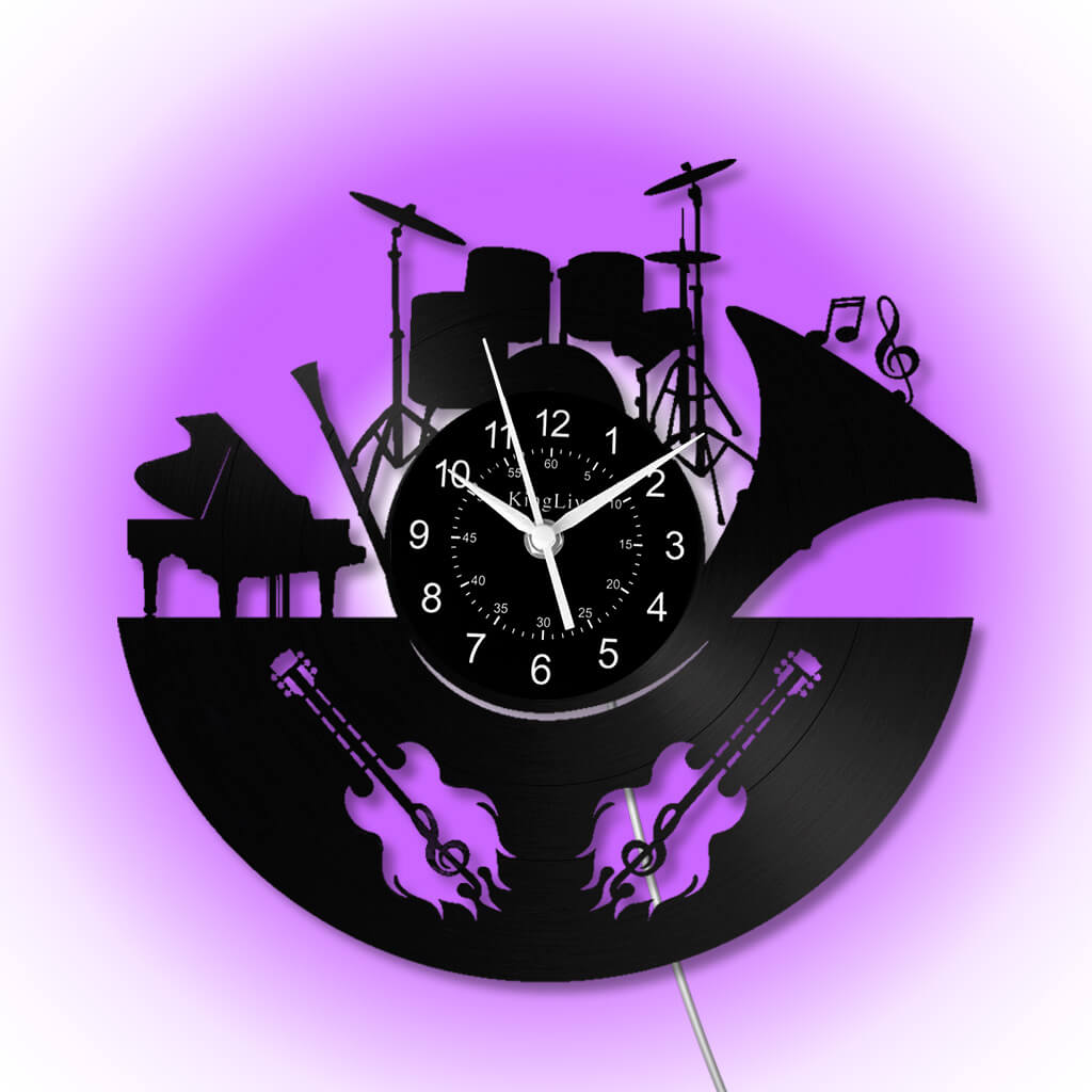 LED Vinyl Wall Clock | Band Music | 12'' | 0213WPB
