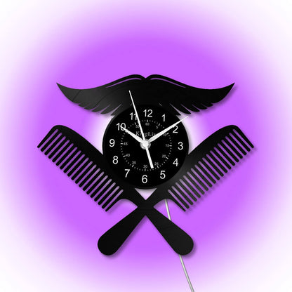 LED Vinyl Wall Clock | Barbershop | 12'' | 0227WPB