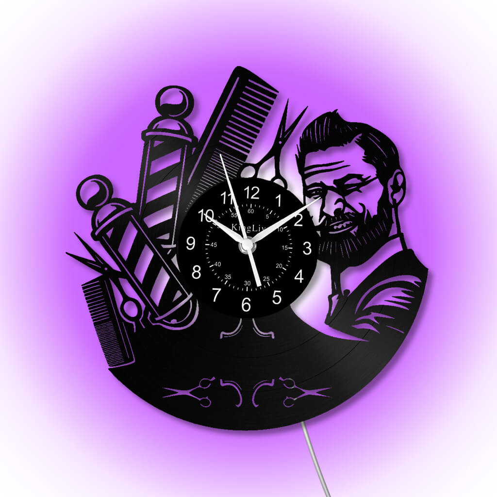 LED Vinyl Wall Clock | Nail Salon | Barber Shop | 12''