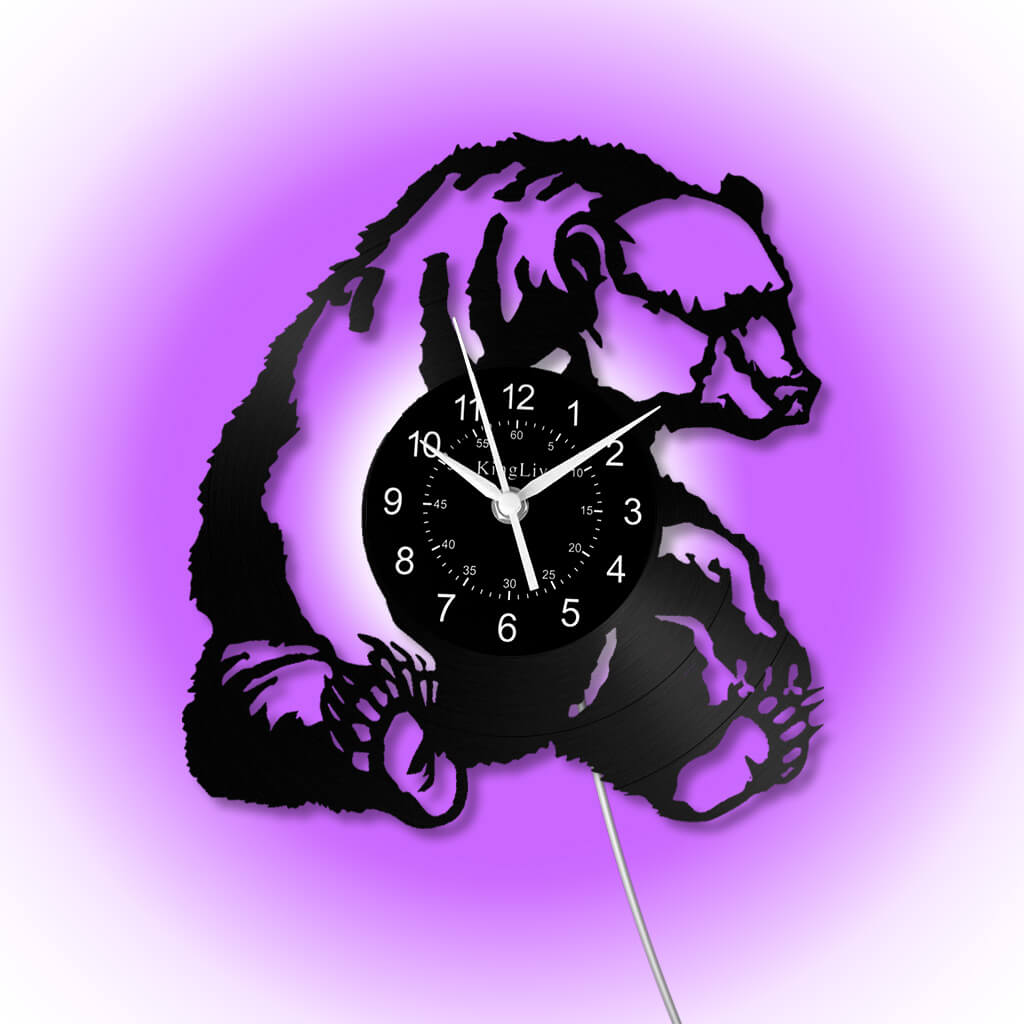 LED Vinyl Wall Clock | Bear | 12'' | 0294WPB
