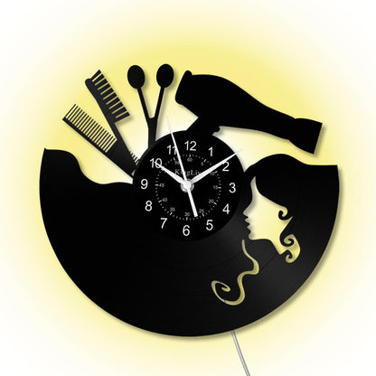 LED Vinyl Wall Clock | Nail Salon | Barber Shop | 12''