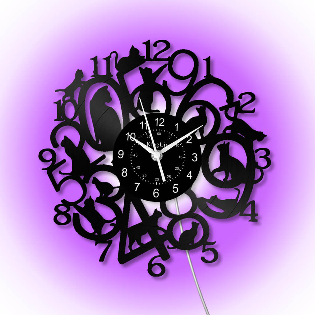 Vinyl Wall Clock | Cat | 12''