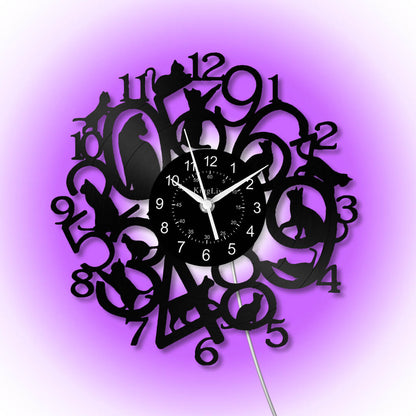 Vinyl Wall Clock | Cat | 12''