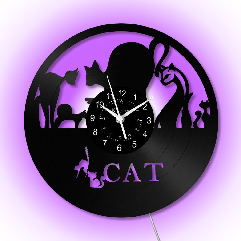 Vinyl Wall Clock | Cat | 12''