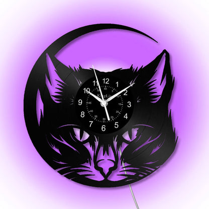 LED Vinyl Wall Clock | Cat | 12'' | 0138WPB