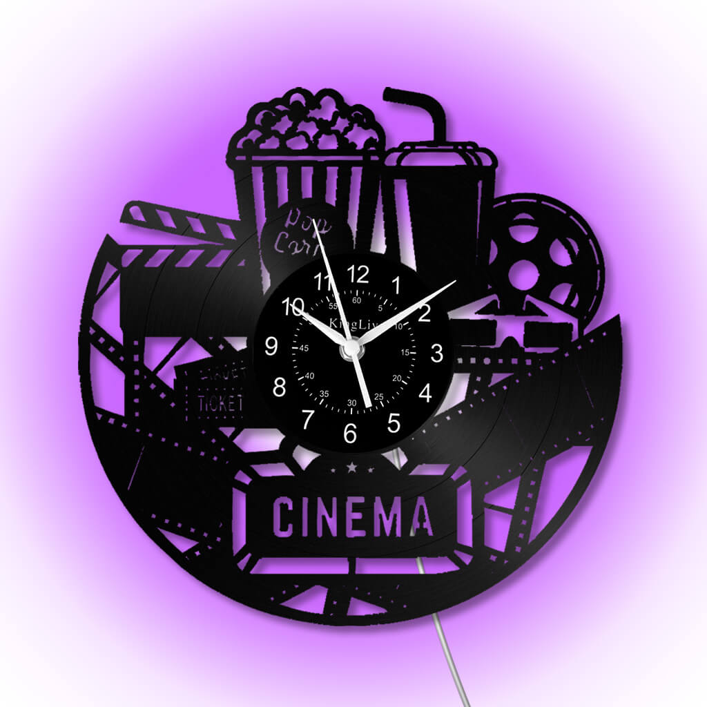 LED Vinyl Wall Clock | Cinema | 12'' | 0107WPB