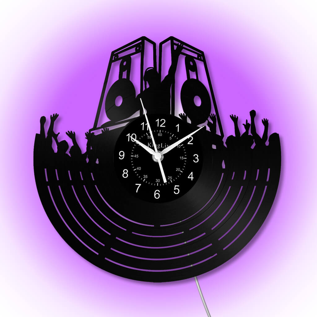 LED Vinyl Wall Clock | Custom DJ Name | 12''