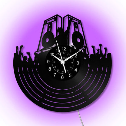 LED Vinyl Wall Clock | Custom DJ Name | 12''