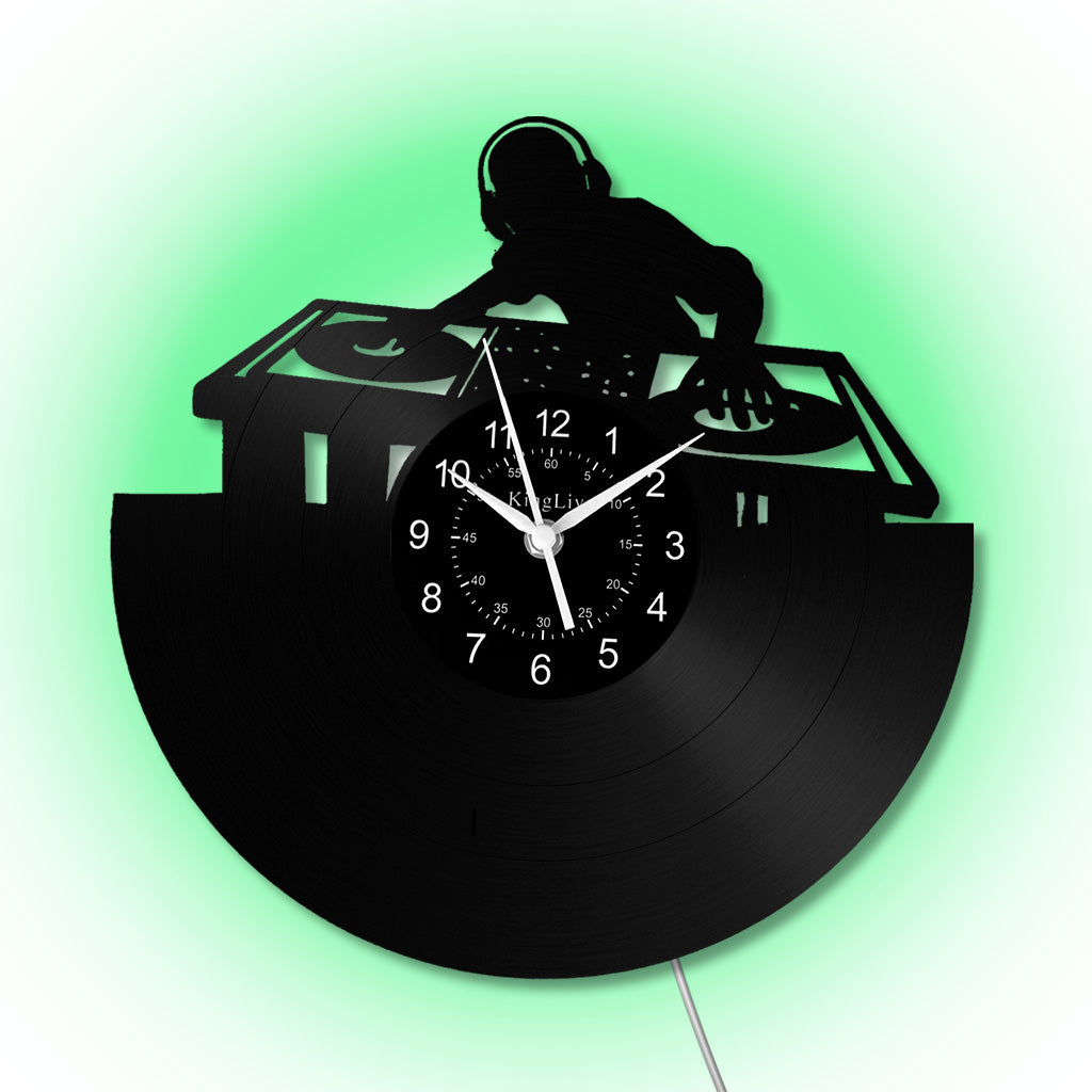 LED Vinyl Wall Clock | Custom DJ Name | 12''