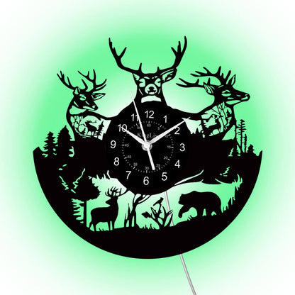 LED Vinyl Wall Clock | Moose Deer