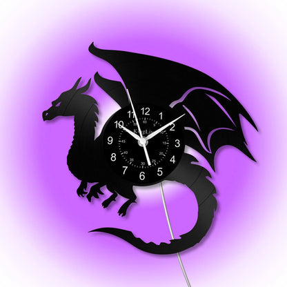 LED Vinyl Wall Clock | Dragon | 12'' | 0187WPB