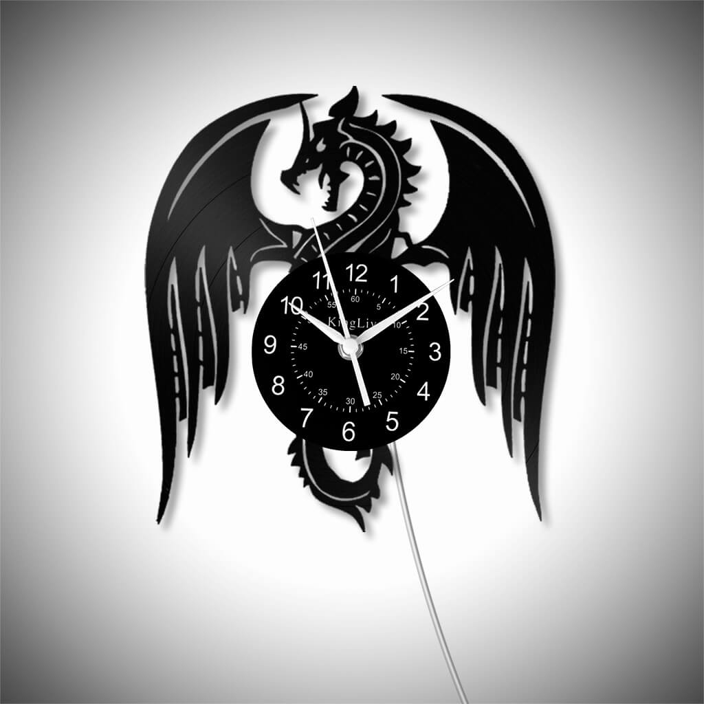LED Vinyl Wall Clock | Dragon | 12''