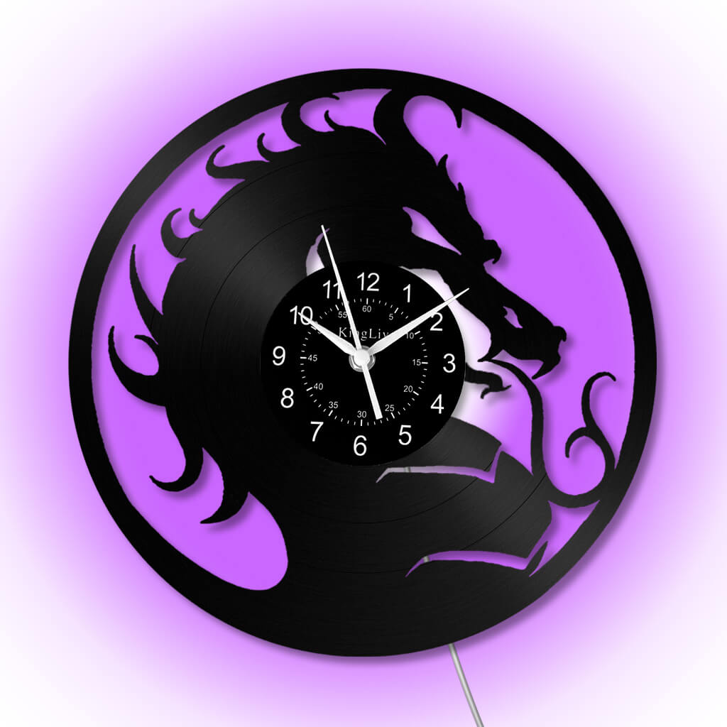 LED Vinyl Wall Clock | Dragon | 12''