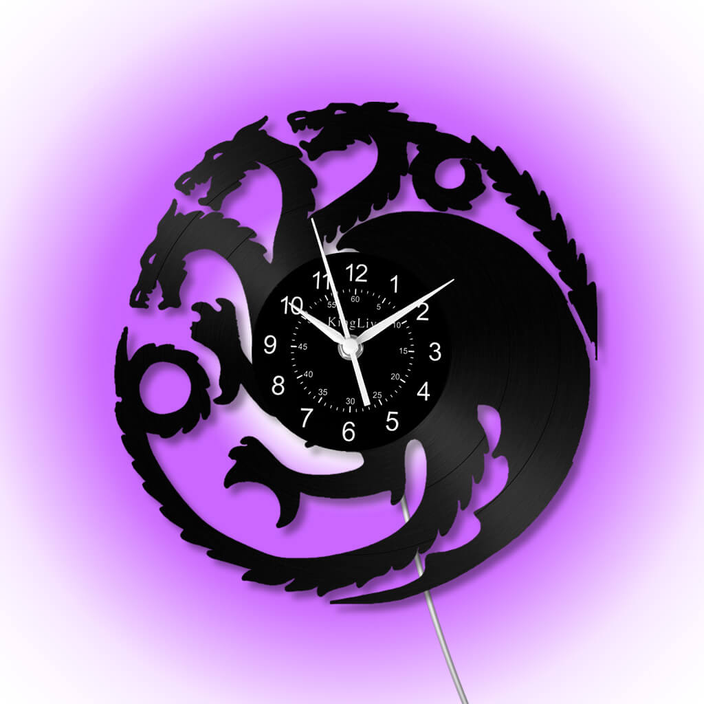 LED Vinyl Wall Clock | Dragon | 12''
