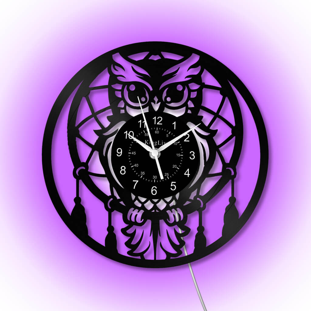 LED Vinyl Wall Clock | Owl