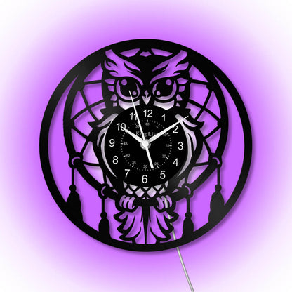 LED Vinyl Wall Clock | Owl