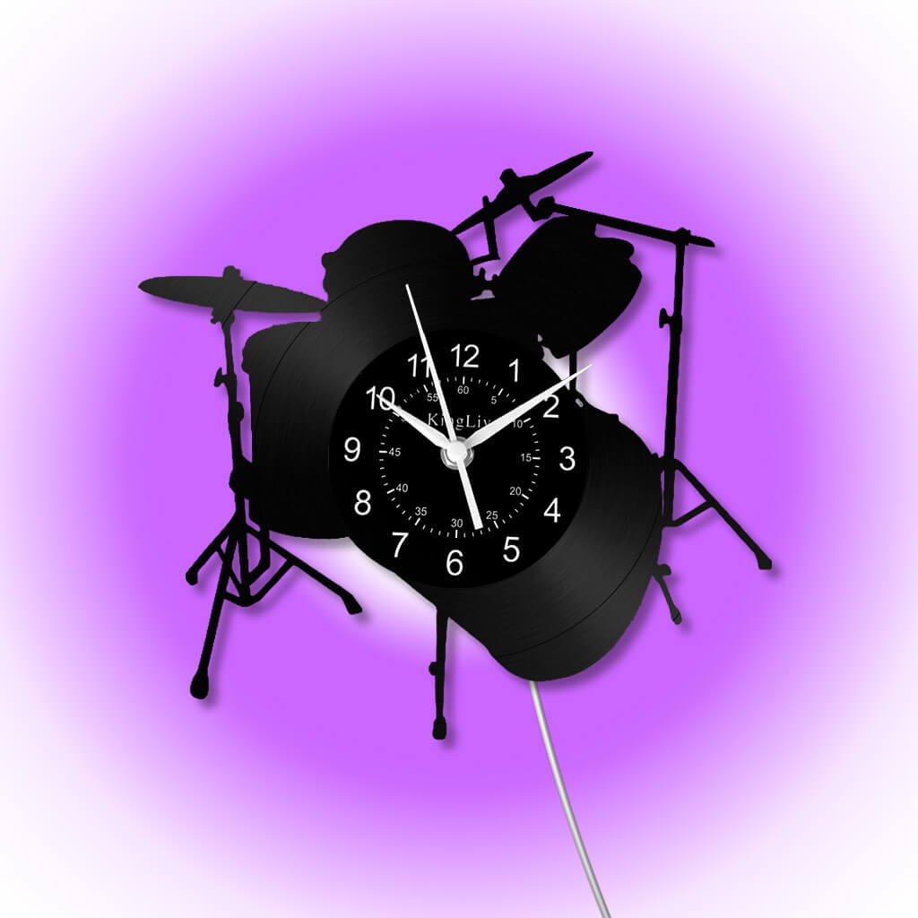 LED Vinyl Wall Clock | Drum | 12'' | 0278WPB