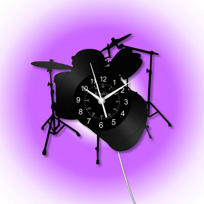 LED Vinyl Wall Clock | Drum | 12'' | 0278WPB