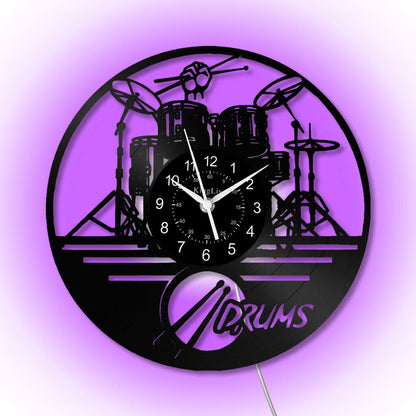 LED Vinyl Wall Clock | Drum | 0117WPB