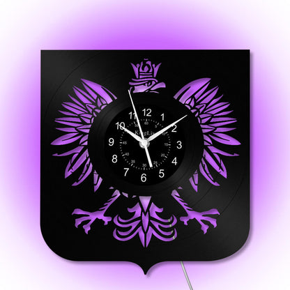 LED Vinyl Wall Clock | Poland The Coat of Arms Eagle | 0204WPBN