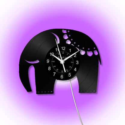 LED Vinyl Wall Clock | Elephant | 12''