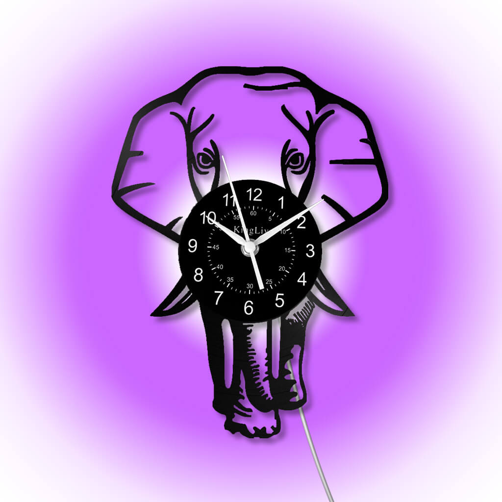 LED Vinyl Wall Clock | Elephant | 12''