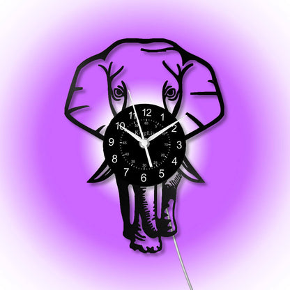 LED Vinyl Wall Clock | Elephant | 12''