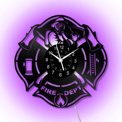 LED Vinyl Wall Clock | Fire Department | 12'' | 0302WPB