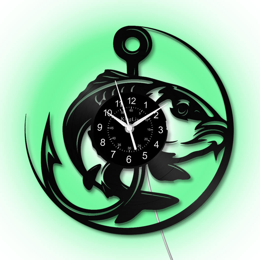 LED Vinyl Wall Clock | Fishing | 12'' | 0224WPB