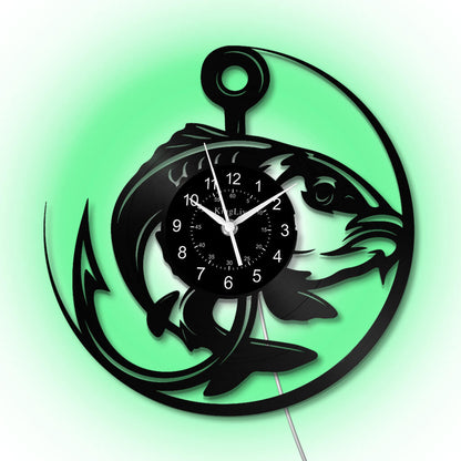 LED Vinyl Wall Clock | Fishing | 12'' | 0224WPB