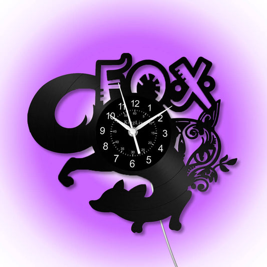 LED Vinyl Wall Clock | Fox | 0116WPB