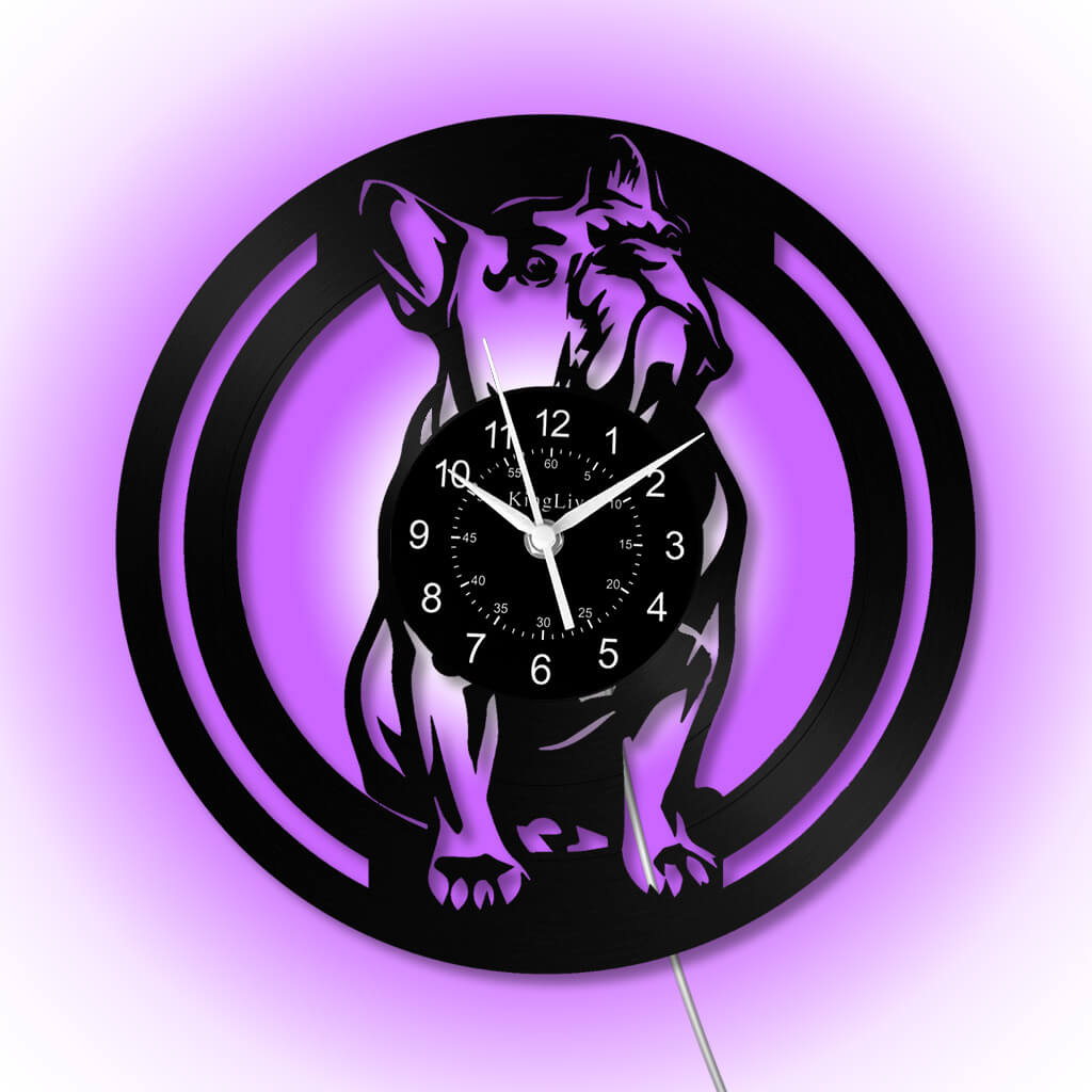 LED Vinyl Wall Clock | French Bulldog | 12'' | 0239WPB