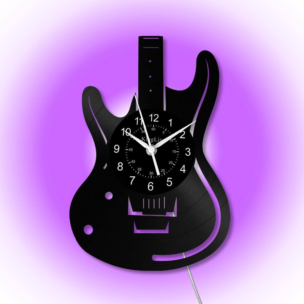 LED Vinyl Wall Clock | Guitar | 12'' | 0027WPB2