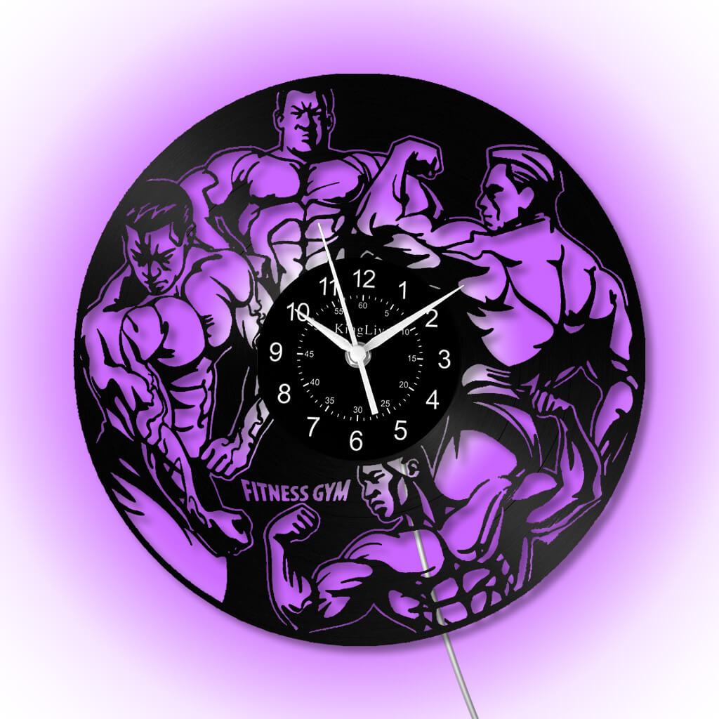 LED Vinyl Wall Clock | Gym | 12'' | 0292WPB