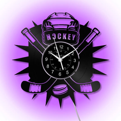 LED Vinyl Wall Clock | Hockey | 12''