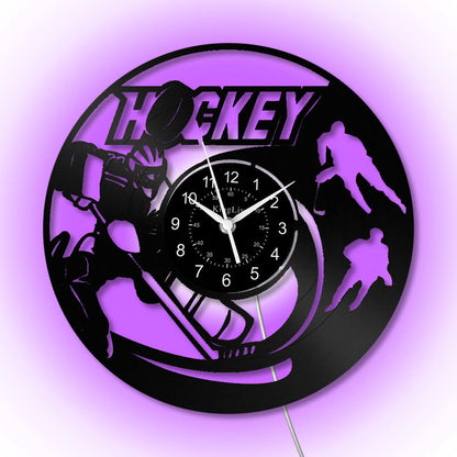 LED Vinyl Wall Clock | Hockey | 12''