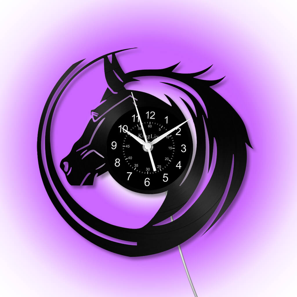 LED Vinyl Wall Clock | Horse | 0114WPBN