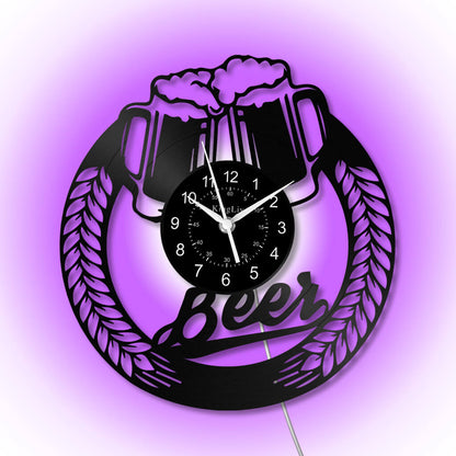LED Vinyl Wall Clock | Beer | 12'' | 0238WPB