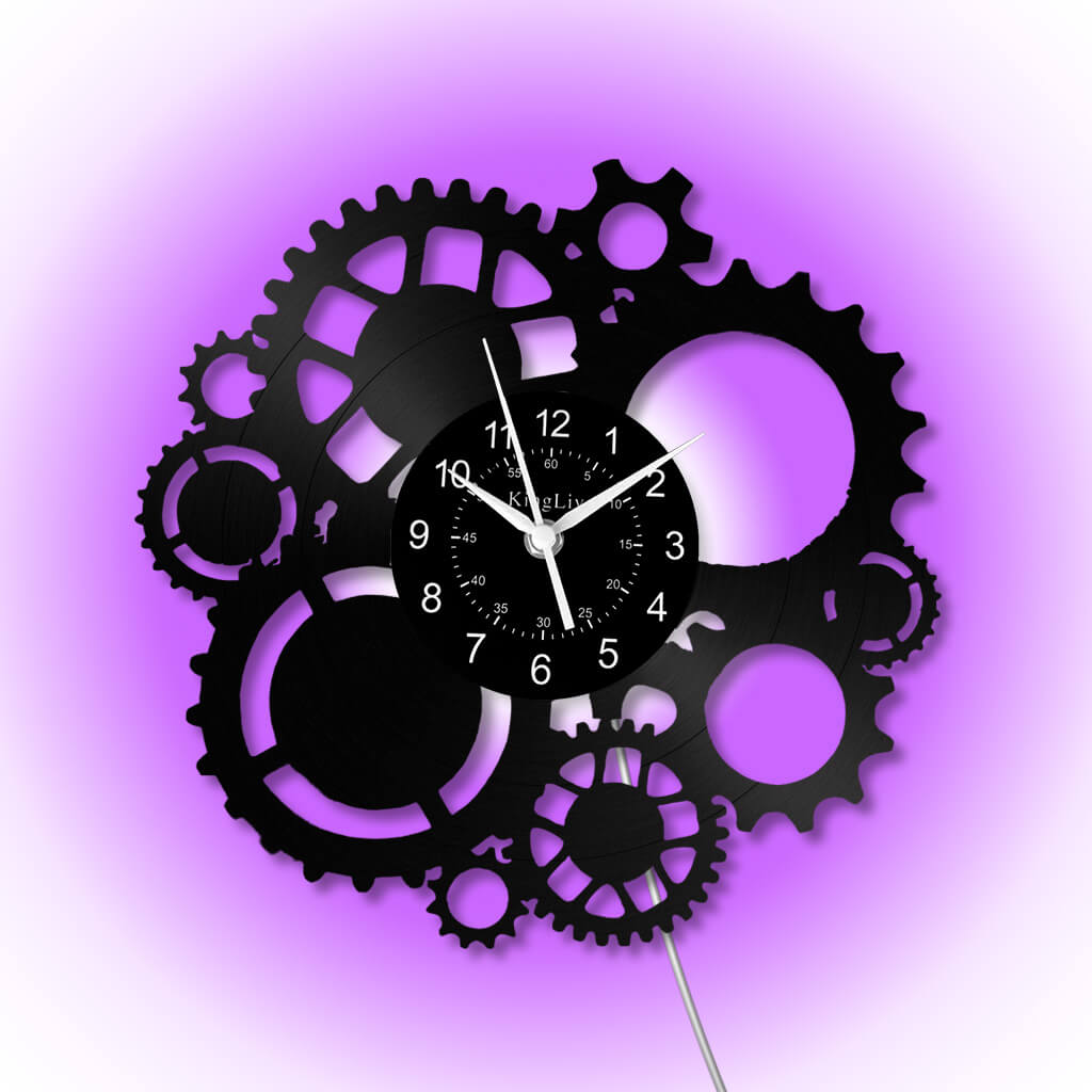 LED Vinyl Wall Clock | Steampunk | 12'' | 0022WPB