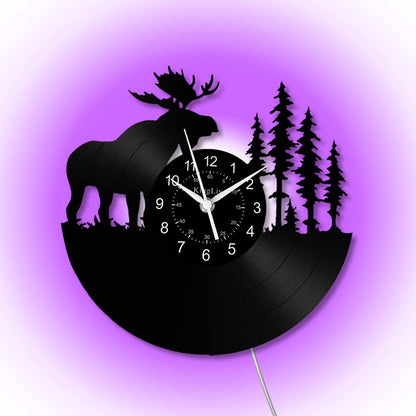LED Vinyl Wall Clock | Moose Deer